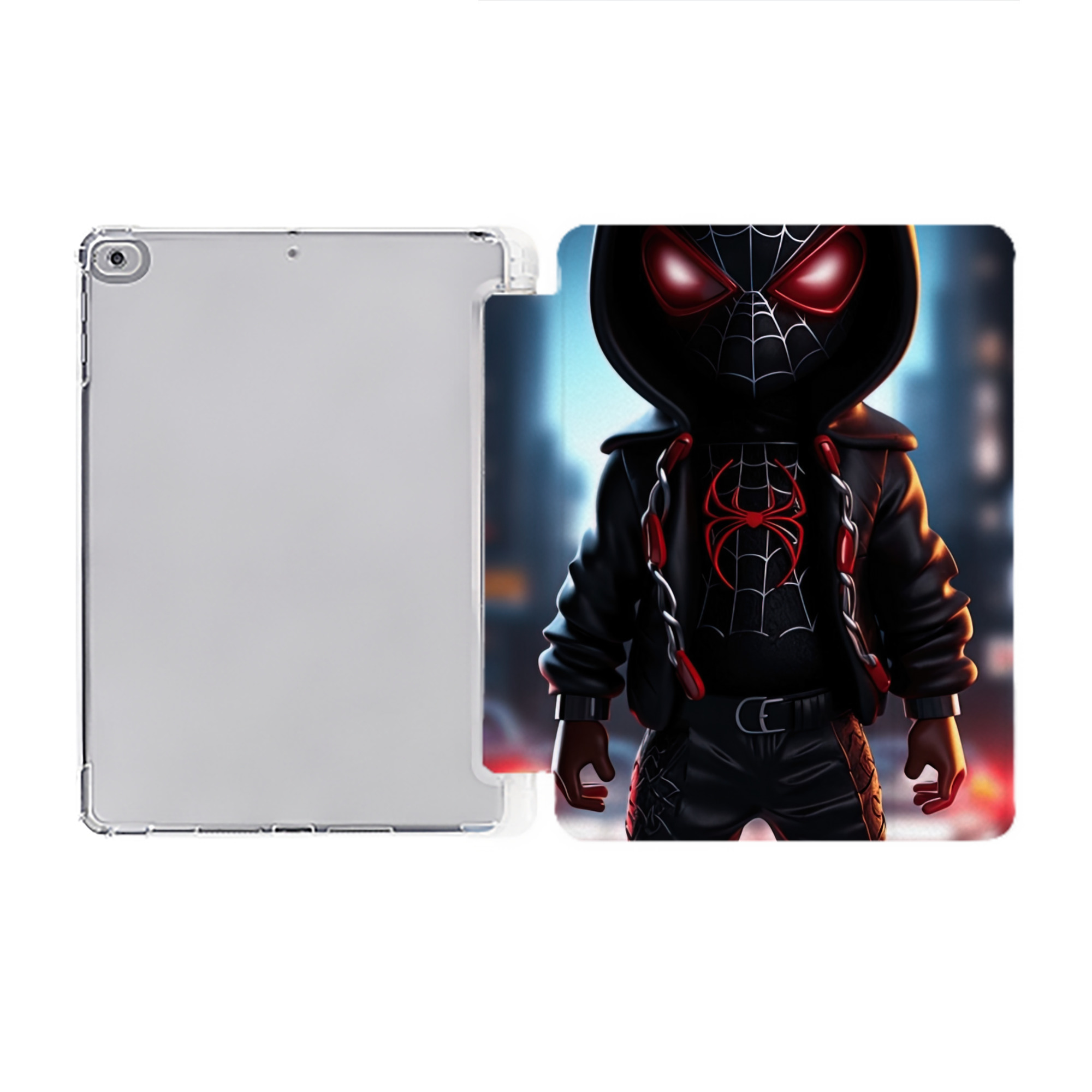 （画像用） Spider Man スパイダーマン IPad ケース ペン収納付き 三つ折りスタンド PUレザー×シリコン 対応機種9.5/10.5/10.9インチ